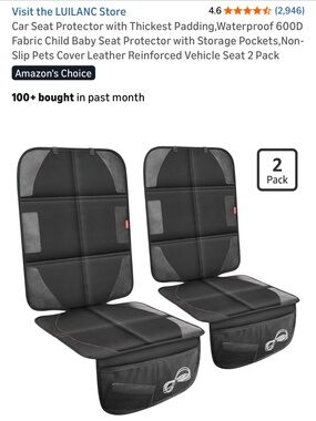 Car Seat Protectors with Storage Pockets - 2 Pack